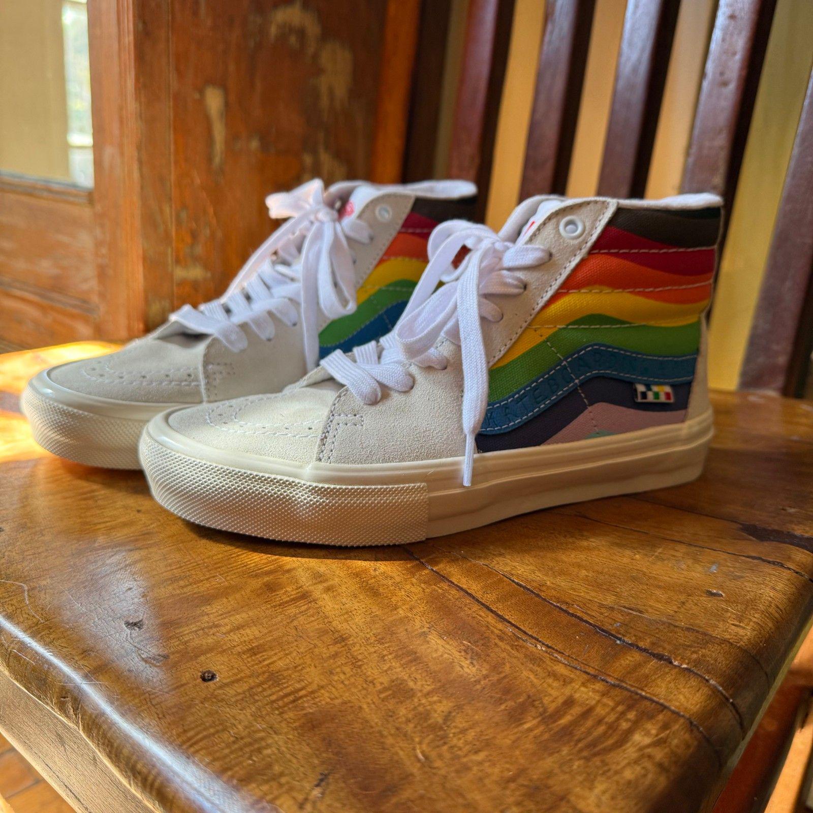 Vans Sk8 Hi Vans With Rainbow Sole Rainbow Vans Shoes