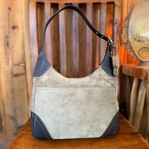 Vintage Coach Suede Handbag - Etsy