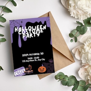 Halloween Invitation, Halloween Party Invitation, Halloween Birthday Invitation Template, Halloween Kids Ghosts Spooky Invite DIY