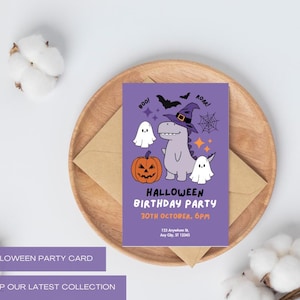 Halloween Invitation, Halloween Party Invitation, Halloween Birthday Invitation Template, Halloween Kids Ghosts Spooky Invite DIY