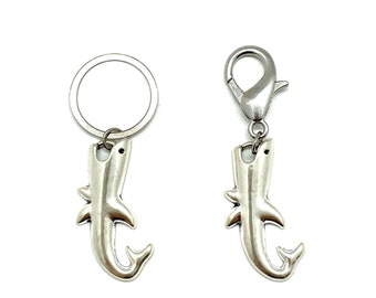 SALE - JAWS Jumbo Pair - Set of 2 Knitting Stitch Markers - 1 x 19 mm silver ring + 1 x Progress Keeper