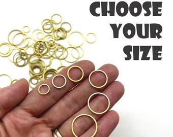 20 GOLD CIRCLES - Set of 20 Closed Ring Knitting Stitch Markers