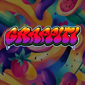 May include: A colorful graffiti-style word art design with the word "CRAFTY" in bold, bubble letters. The letters are outlined in black and have a gradient of red, purple, and blue.