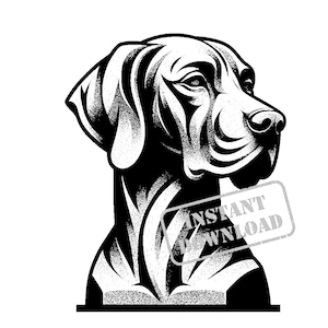 Vizsla in the style of A Granite Sculpture SVG bundle
