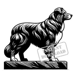 Border Collie in the style of A Granite Sculpture SVG bundle