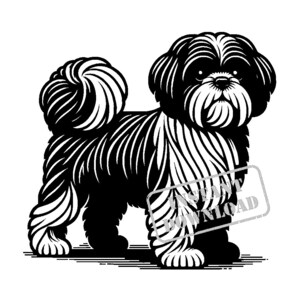 Shih Tzu dans un lot SVG de style mosaïque