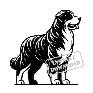Berner Sennenhund im Stil eines A Granite Skulptur SVG Bundles