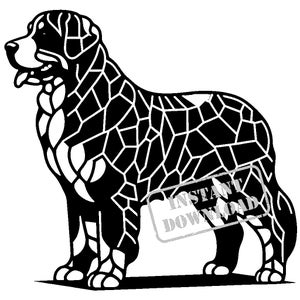 Berner Sennenhund in einem Mosaik-Stil SVG-Bundle