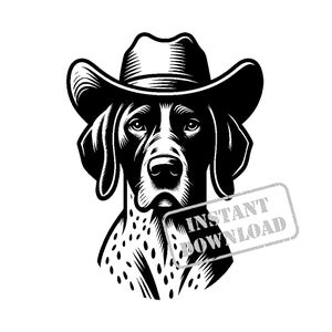 Braque allemand à poil court avec un chapeau de cowboy sur SVG