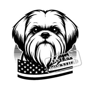 Shih Tzu avec drapeau américain SVG