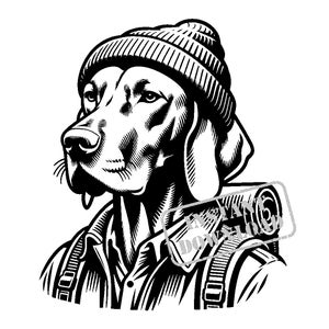 Vizsla dressed as a hiker SVG bundle