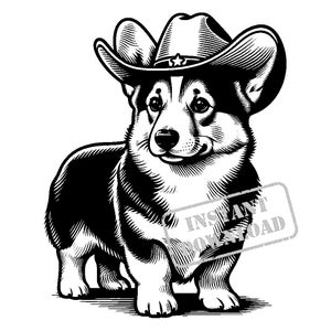 Pembroke walisische Corgis mit Cowboyhut auf SVG-Bundle