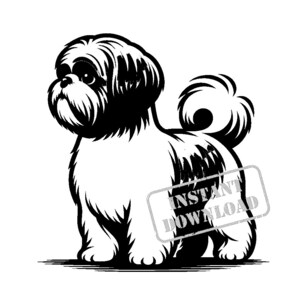 Lot de Shih Tzu dans un style pop art SVG