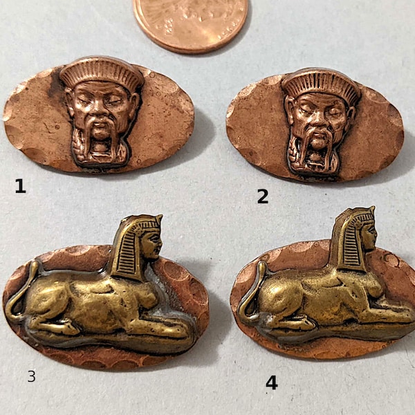 Choice of 1 Pendant, Choice of Face or Egyptian Figure, Soldered Copper Pendant Focal