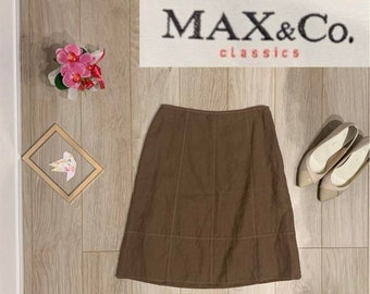 MAX&Co. linen brown vintage skirt size 36 S