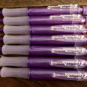 SEVEN purple Japan .9mm staedtler remedy jr. mechanical pencils Arthritis Eraser