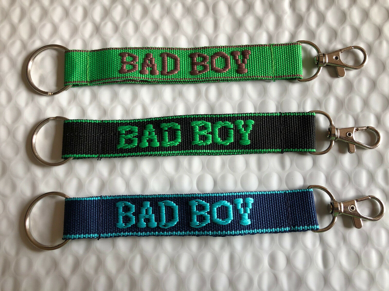 BAD BOY Personalized Embroidered key Strap Key Ring keychain Etsy