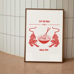 Eat The Rich, digital print / printable wall art, modern, trendy, minimalist, gift, perfect for home and apartment decor