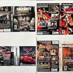 10 inserti sostitutivi per copertine di videogiochi di qualsiasi console, stampati su carta lucida in stile rivista. SCEGLI TU QUALE.