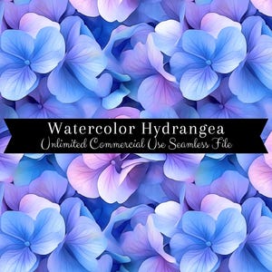 Hortensie Musterdesign | Aquarell Blumen Digitales Papier | Aquarell Hortensien Muster | Aquarell Blumen | Sich wiederholendes Muster PNG