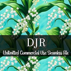 Impression florale transparente de muguet | Motif répétitif de fleurs à l'aquarelle à usage commercial | Motif floral en papier numérique | Imprimé floral