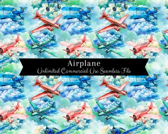 Airplane Seamless Pattern - Digital Download For Boys' Commercial Use Designs
