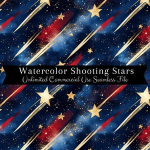 Watercolor Stars Seamless | Red White & Blue Pattern | Watercolor Patriotic Digital Paper | Independence Day | 4th of July Repeating Pattern