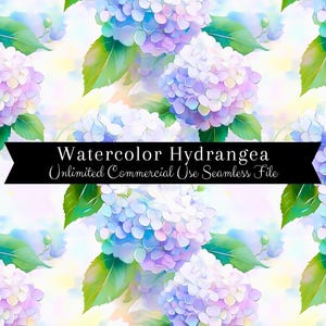 Hortensie Musterdesign | Aquarell Blumen Digitales Papier | Aquarell Hortensien Muster | Aquarell Blumen | Sich wiederholendes Muster PNG
