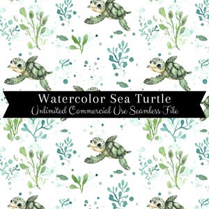 Modèle sans couture de tortue de mer | Papier numérique aquarelle tortue de mer | Motif tortue aquarelle | Aquarelle océan | Motif répétitif PNG