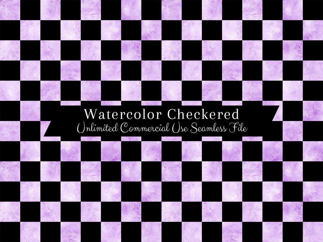 Purple Check Red Watercolor Purple Checkered Seamless Print | Checker Seamless Pattern ...