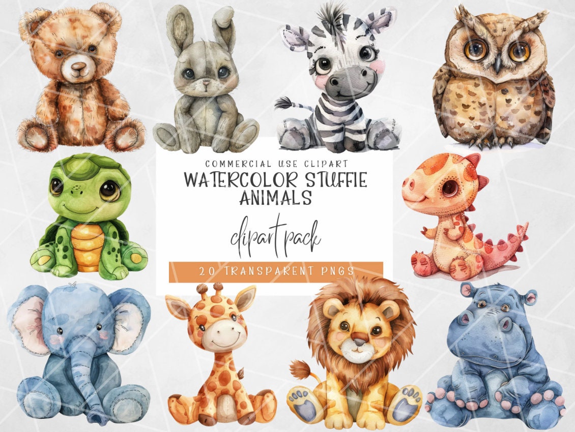 Watercolor Baby Shower Clipart Bundle | Woodland Animal Clipart ...