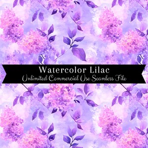 Lilac Seamless Pattern | Watercolor Floral Digital Paper | Watercolor Lilac Pattern | Watercolor Purple Floral | Repeating Pattern PNG