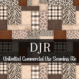 Neutre imprimé animal patchwork sans couture | Motif léopard répétitif | Utilisation commerciale | Imprimé tigre | Imprimé girafe | Imprimé animal