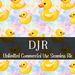 Rubber Ducky Seamless Pattern | Toy Duck Digital Paper | Pastel Bubbles Rubber Duck Pattern | Watercolor Duck Print | Repeating Pattern