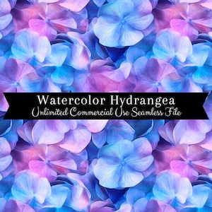 Hortensie Musterdesign | Aquarell Blumen Digitales Papier | Aquarell Hortensien Muster | Aquarell Blumen | Sich wiederholendes Muster PNG