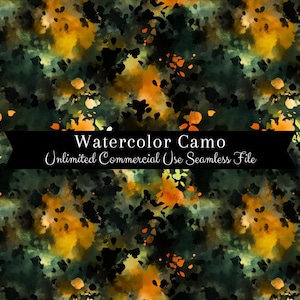 Impression transparente camouflage aquarelle | Modèle sans couture camouflage old school | Modèle d'utilisation commerciale | Impression répétée | Aquarelle camouflage PNG