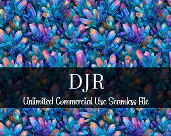 Patrón de geoda de mármol en acuarela / Cristal sin costuras / Patrón para uso comercial / Estampado repetitivo / Cristales con efecto de melancolía sin costuras / Tela sin costuras