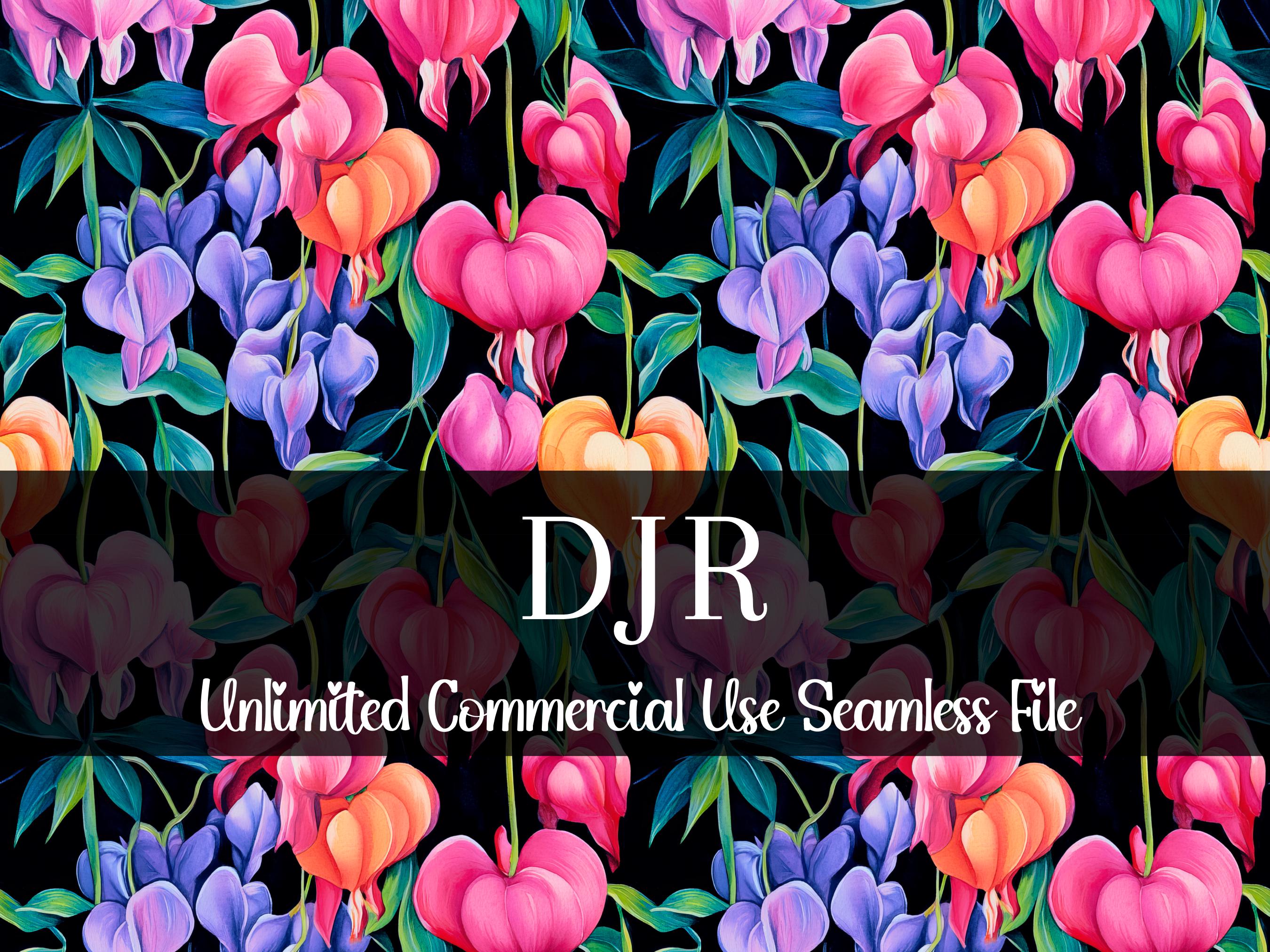 Floral Bleeding Heart Seamless Print | Watercolor Flower Repeating ...