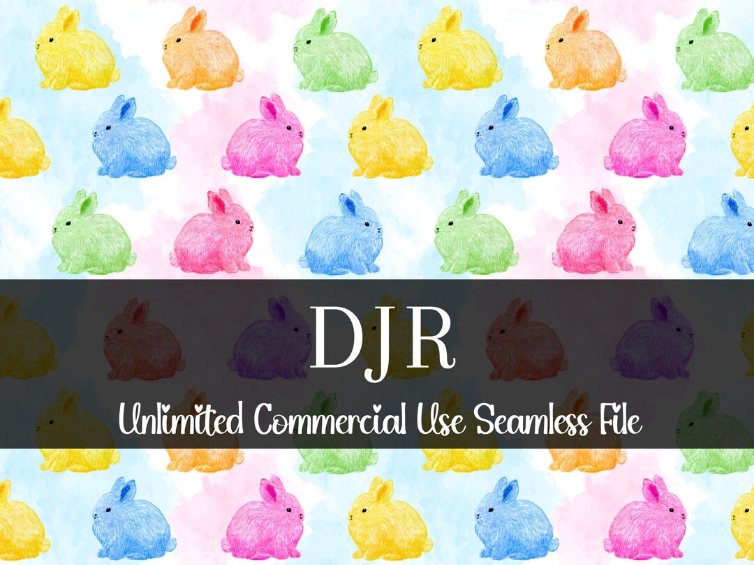 Watercolor Spring Pastel Bunny Seamless Print | Easter Seamless Pattern ...