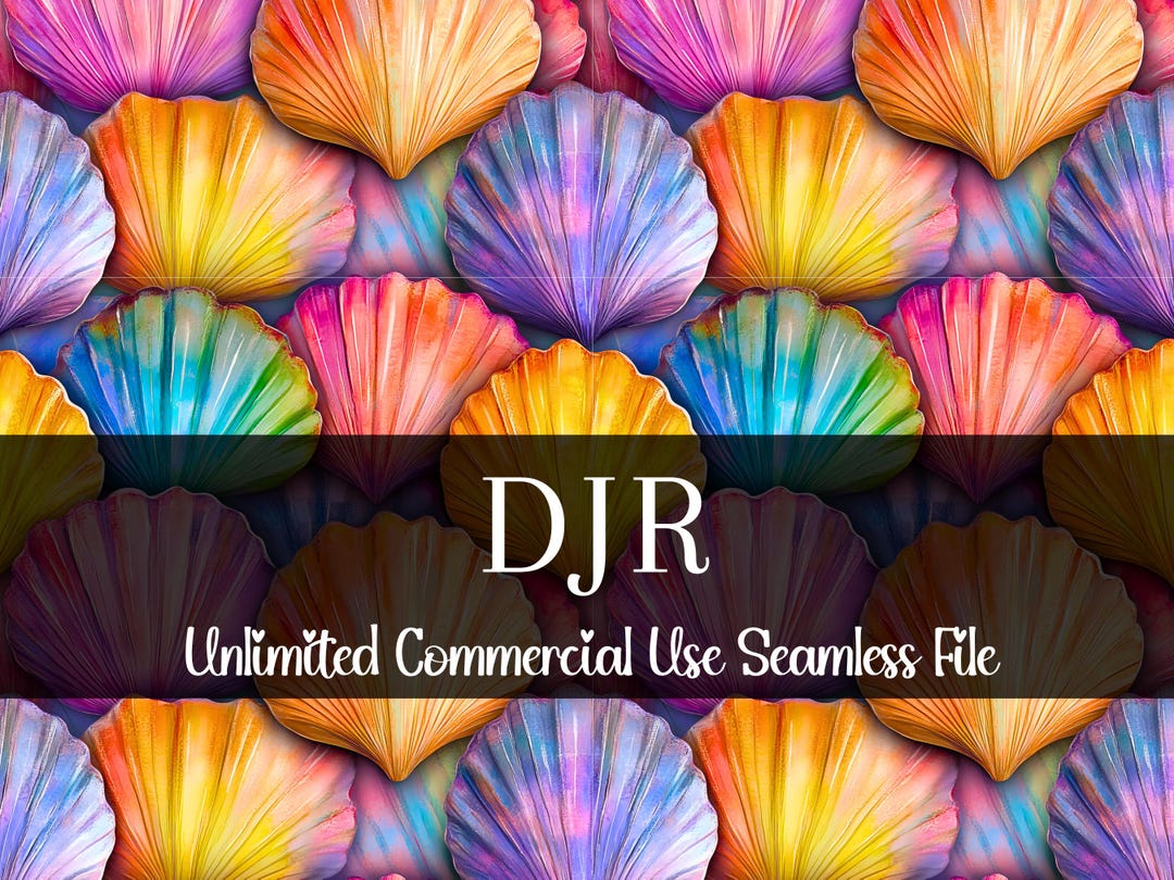 Watercolor Seashell Seamless Print | Mermaid Shell Seamless ...