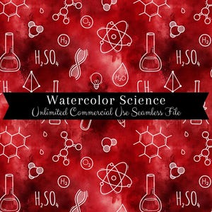 Padrão de ciência aquarela sem emenda | Disciplina escolar aquarela | Fundo de química sem emenda | Padrão de repetição PNG | Uso comercial PNG