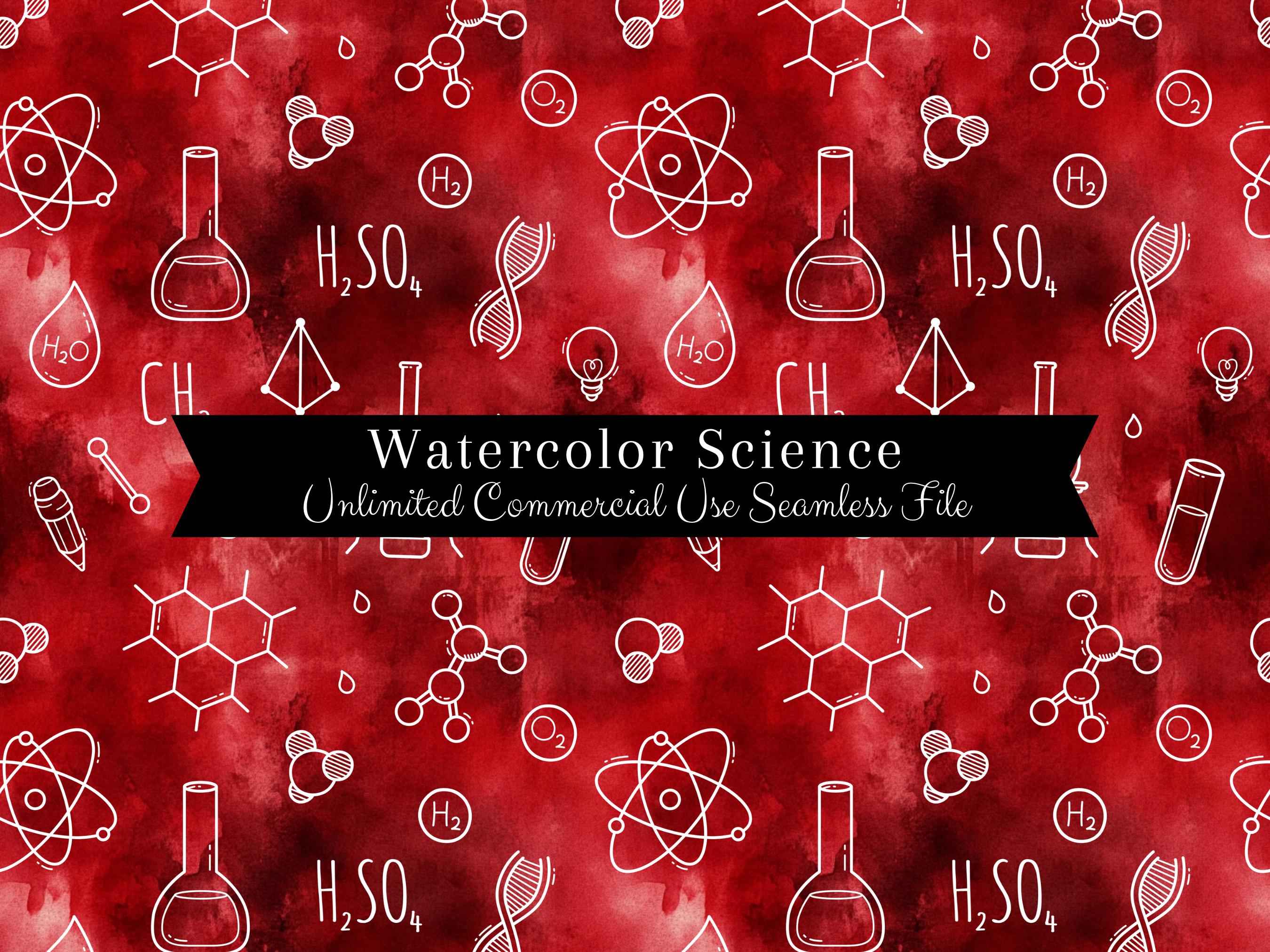 Repreating Patterns Science Seamless Watercolor Science Pattern | Watercolor School Subject ...