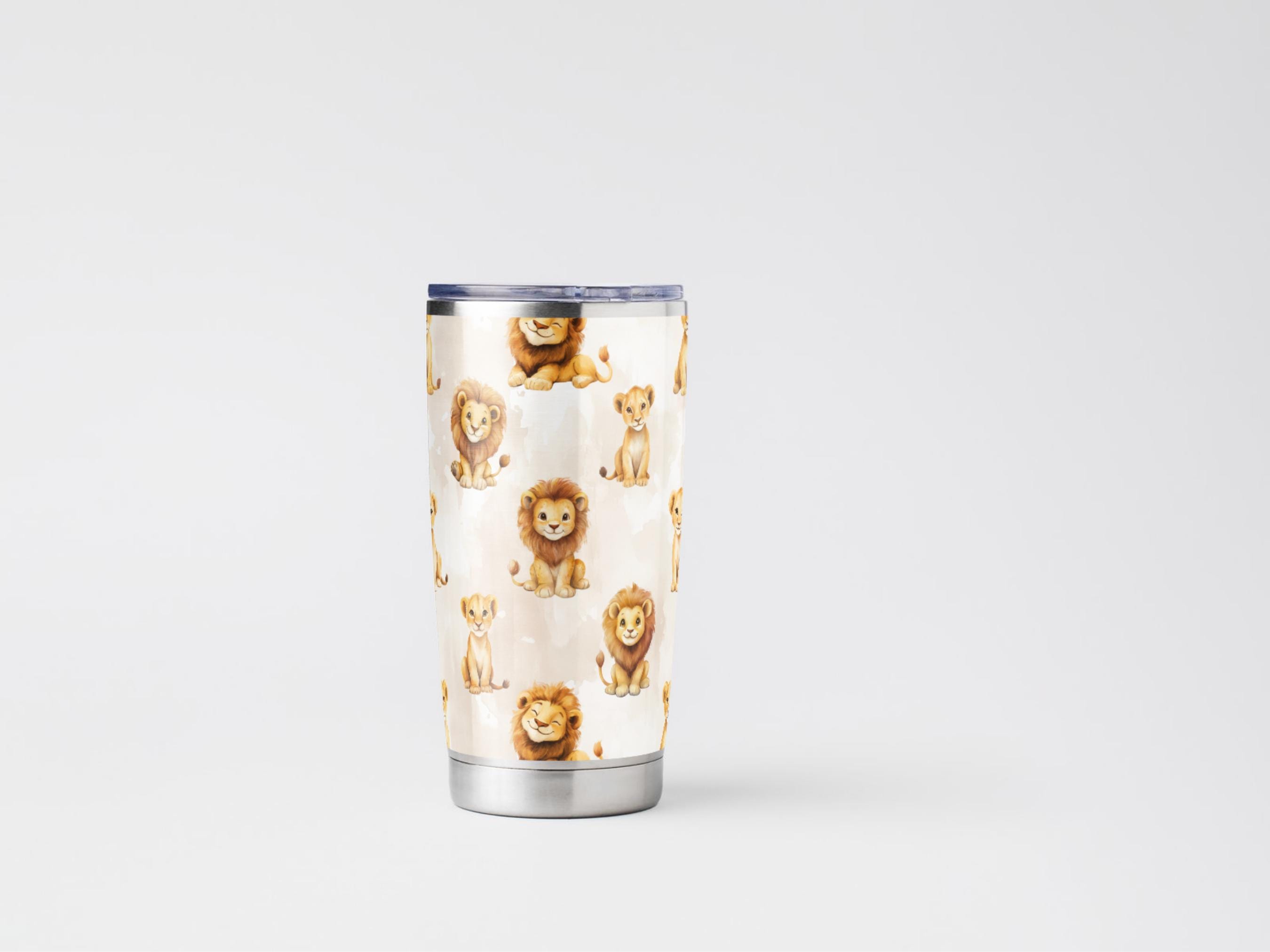 シームレスなライオンの繰り返しパターン | 水彩動物園の動物