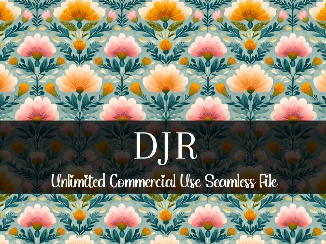 Folk Floral Seamless Pattern Digital Paper | Printable Craft Supplies ...