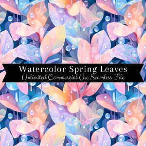 Naadloze aquarel lente regen print | Naadloos bloemenpatroon | Patroon voor commercieel gebruik | Herhalende afdruk | Naadloze aquarelregendruppels