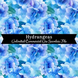 Hydrangea Seamless Pattern | Watercolor Floral Digital Paper | Watercolor Hydrangea Pattern | Watercolor Floral | Repeating Pattern PNG