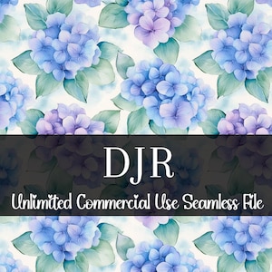 Soft Hydrangea Seamless Pattern | Watercolor Floral Digital Paper | Watercolor Hydrangea Pattern | Watercolor Floral | Repeating Pattern PNG