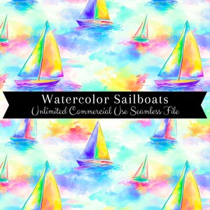 Impression transparente de voilier aquarelle | Modèle sans couture nautique | Modèle d'utilisation commerciale | Impression répétée | Modèle de bateau aquarelle PNG