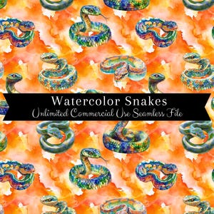 Patrón de serpiente sin costuras / Papel digital / Imprimible para álbumes de recortes / Estampado animal / Diseño para uso comercial / Patrón repetitivo de reptil