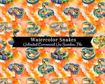 Nahtloses Schlangen-Muster | Digitales Papier | Printable für Scrapbooking | Tierdruck | Kommerzielle Nutzung Design | Reptil, sich wiederholendes Muster